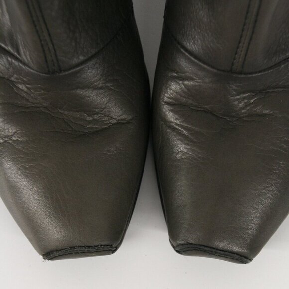 Hispanitas Glove Grey Leather Square Toe Wedge Women's Ankle Boots Shoes Sz 40 - Picture 4 of 14